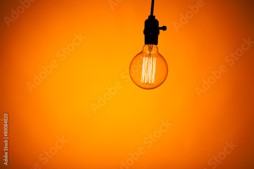 bulb lamp with warm light background