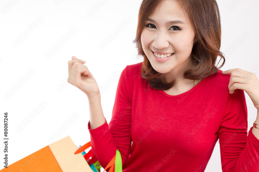Beautiful woman with a lot of shopping bags Beautiful woman with a lot of shopping bags