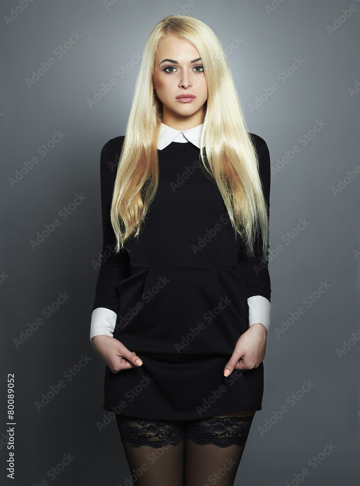 Young blond sexy woman.Beautiful Girl in schoolgirl uniform Stock Photo |  Adobe Stock