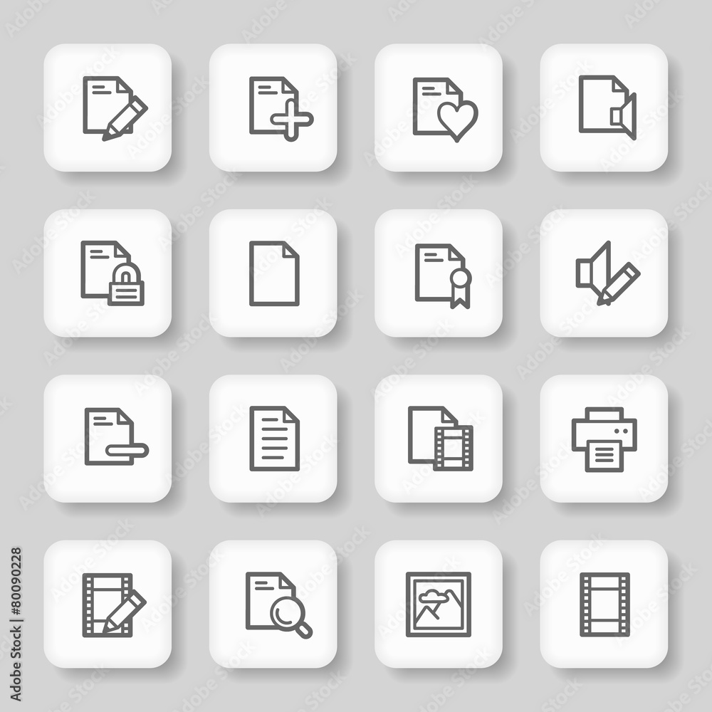Document web icons set Document web icons set