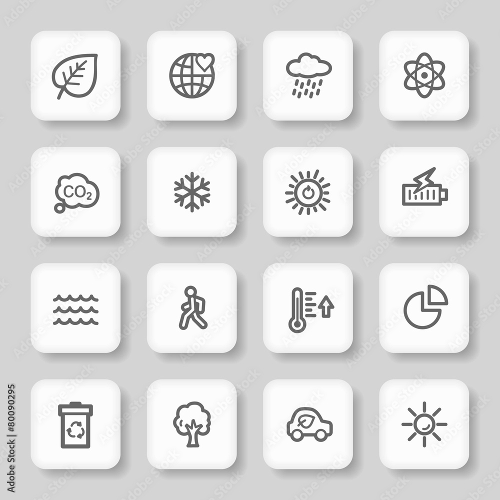 Green ecology web icons set Green ecology web icons set