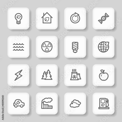 Green ecology web icons set