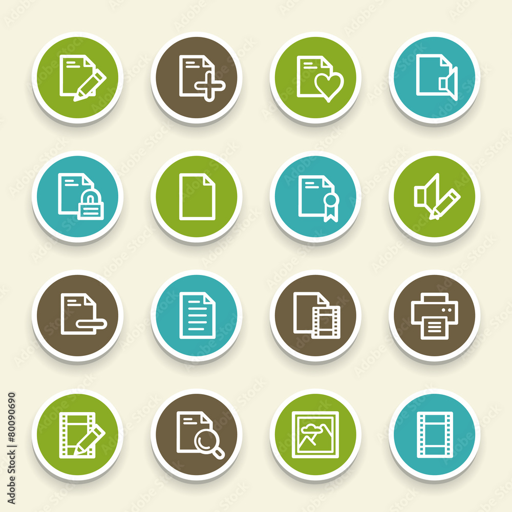 Document web icons set