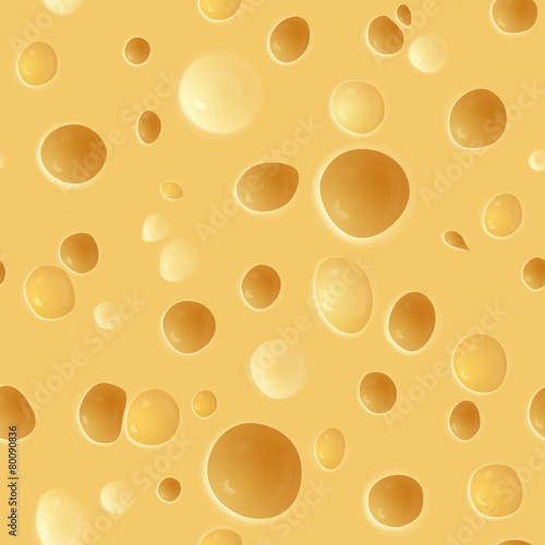 Seamless yellow cheese with holes texture background