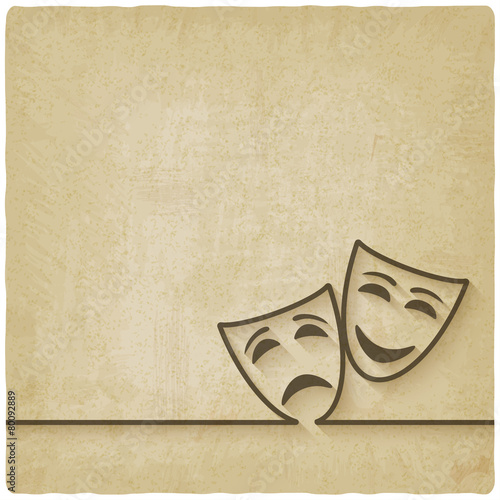 comedy and tragedy masks old background