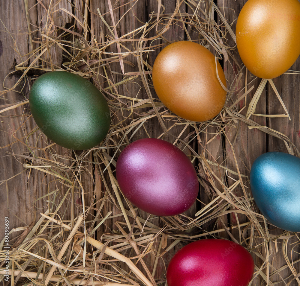 Easter eggs on wooden background Easter eggs on wooden background
