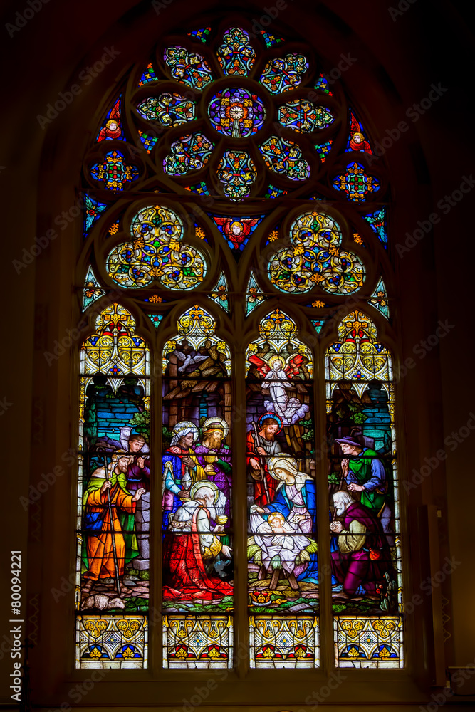 Stained Glass Window of Nativity of Christ