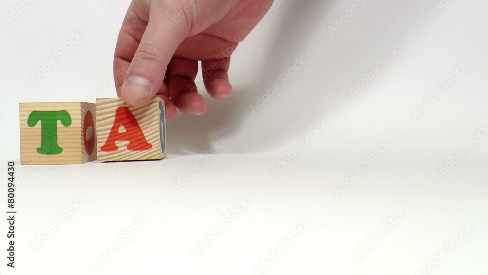 The word Taurus, the built of wooden blocks The word Taurus, the built of wooden blocks