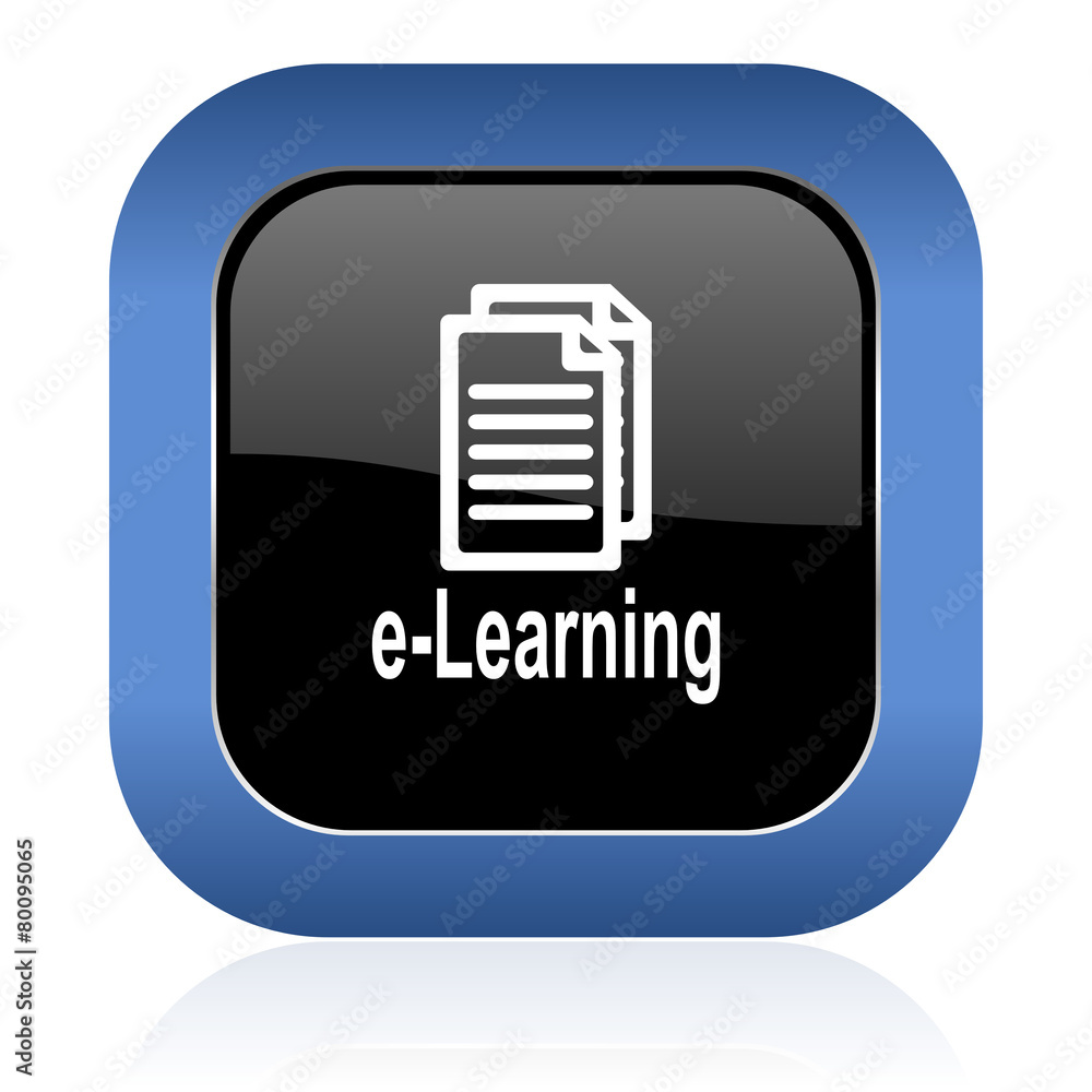 learning square glossy icon
