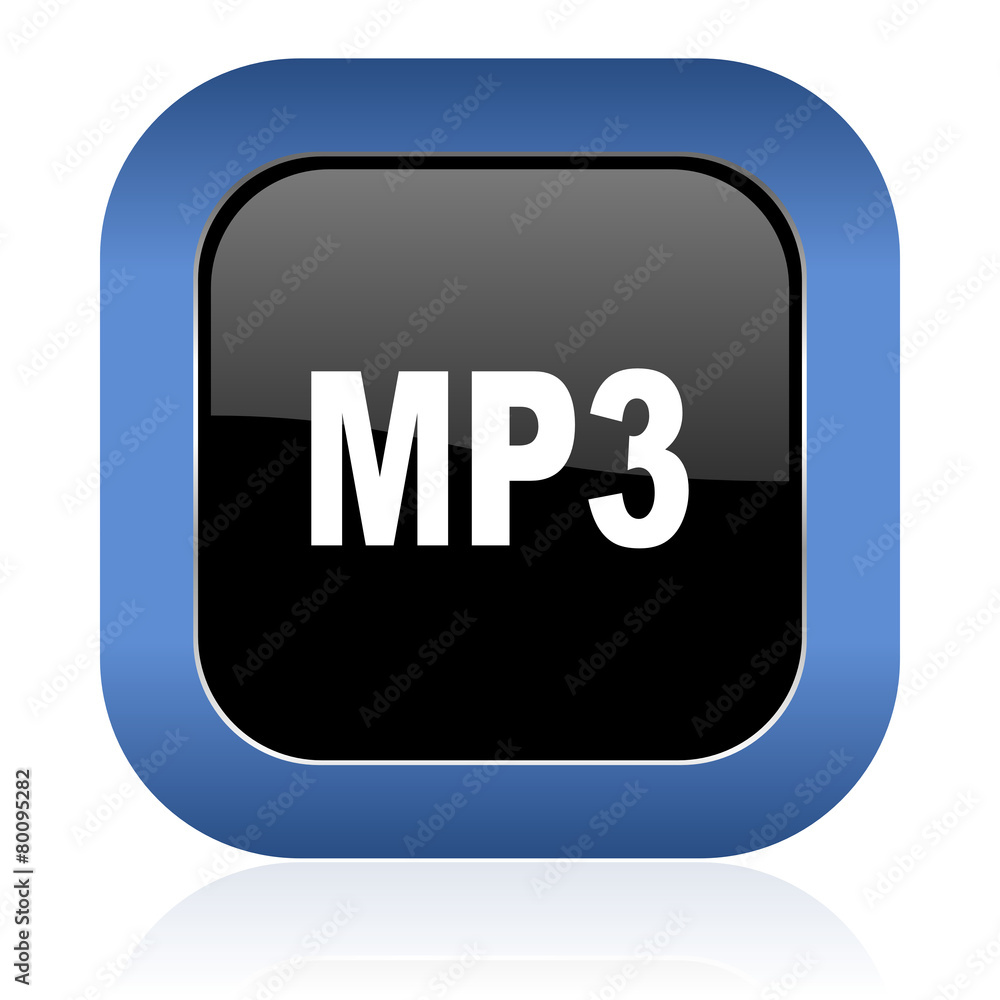 mp3 square glossy icon