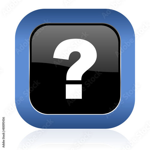 question mark square glossy icon ask sign