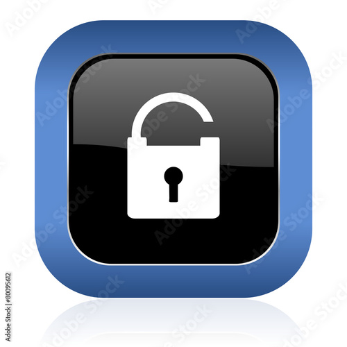 padlock square glossy icon secure sign