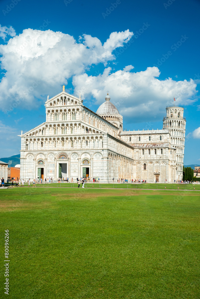 Leaning tower, Baptistery and Duomo, Piazza dei miracoli, Pisa,