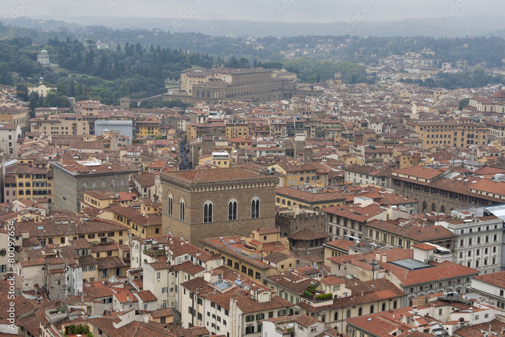 Florence cityscape in the fog
