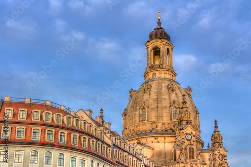 Frauenkirche Dresden am frühen Abend