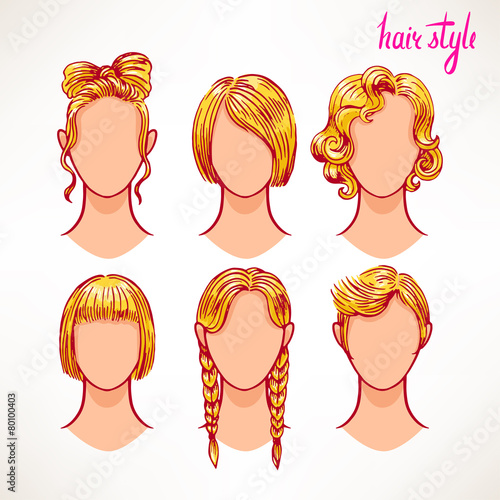 blonde. different hairstyles - 2