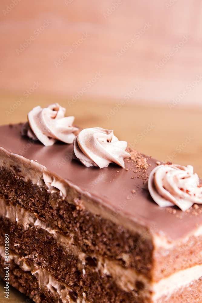 Chocolate Cheesecake with three kinds of chocolate.