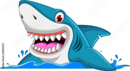 angry shark cartoon