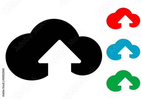 Pictograma subir a la nube en varios colores