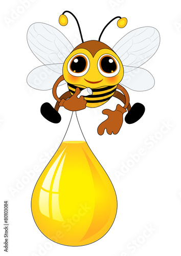 Biene transportiert den Honig im Luftballon