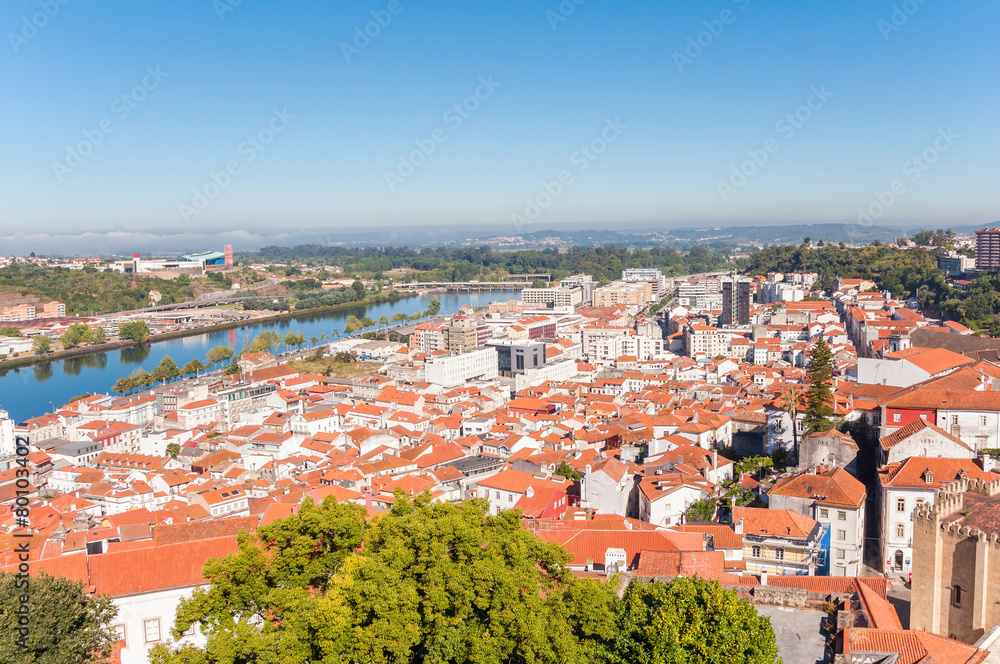Cityscape over the roofs of Coimbra in Portugal
