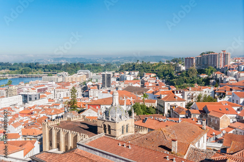 Cityscape over the roofs of Coimbra in Portugal