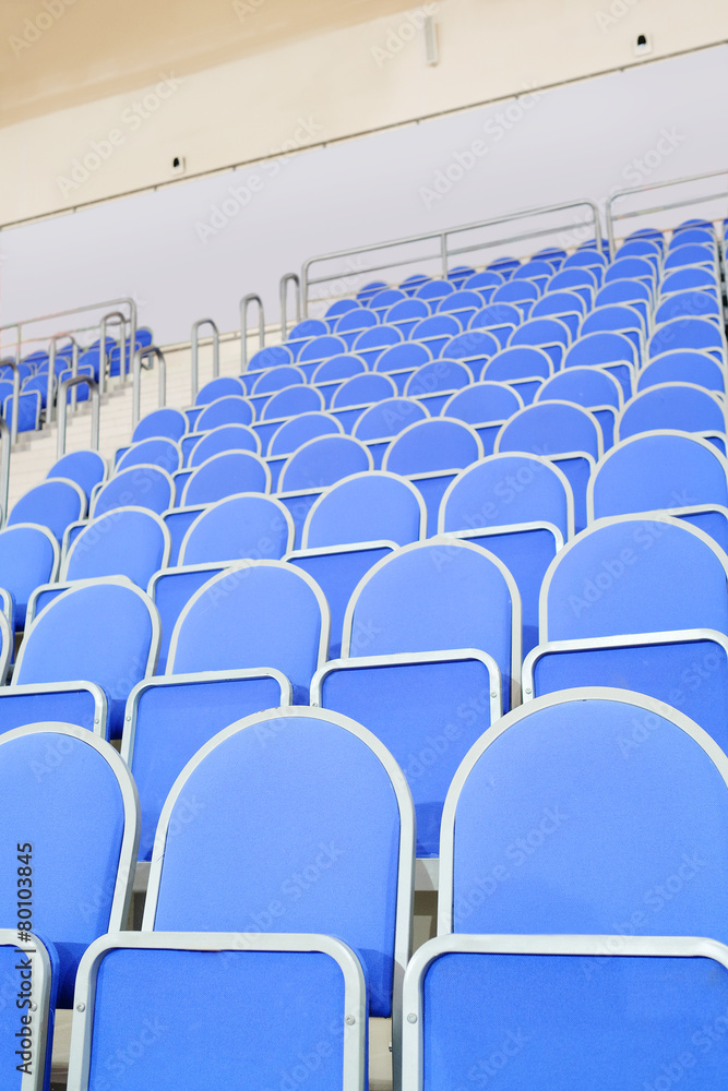 Fototapeta premium Blue stadium seats hall handball