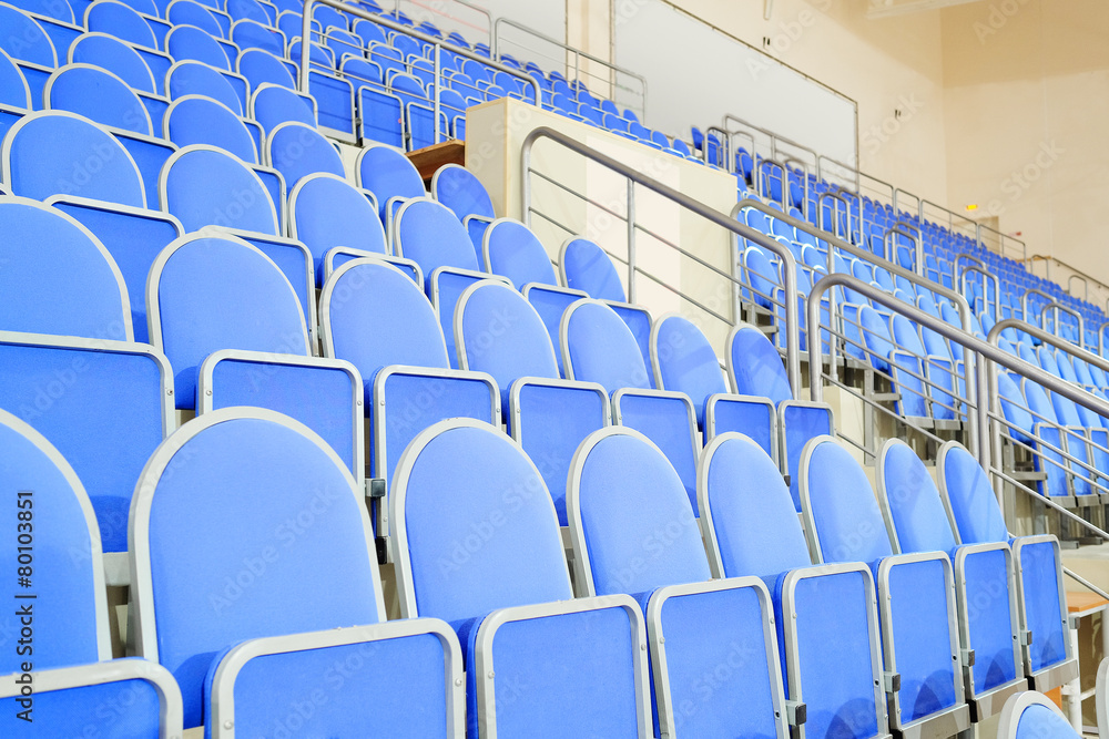 Fototapeta premium Blue stadium seats hall handball