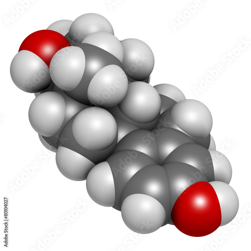 Estriol (oestriol) human estrogen hormone molecule.  photo
