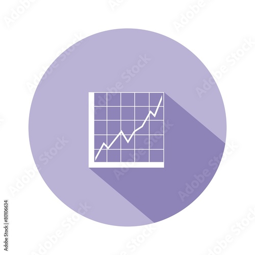 Icono gráfica analítica morado botón sombra