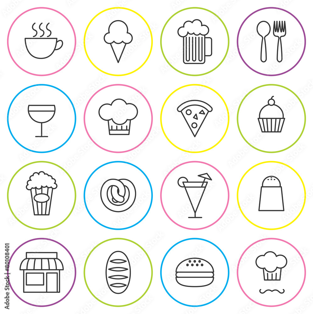 set of line icon related to restaurant set of line icon related to restaurant
