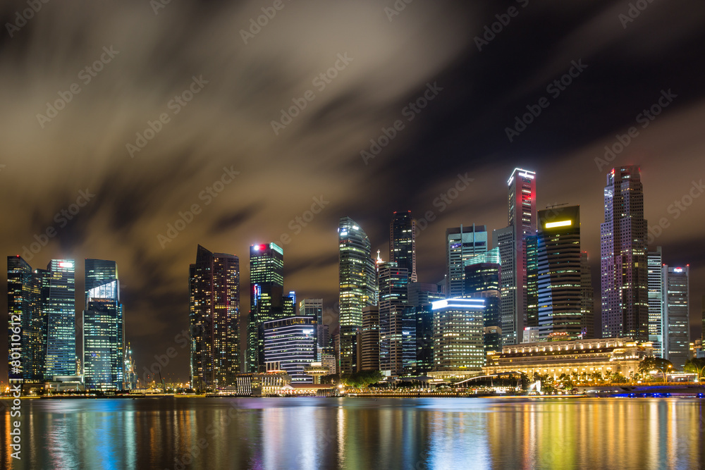 Naklejka premium Singapore Skyline and view of Marina Bay