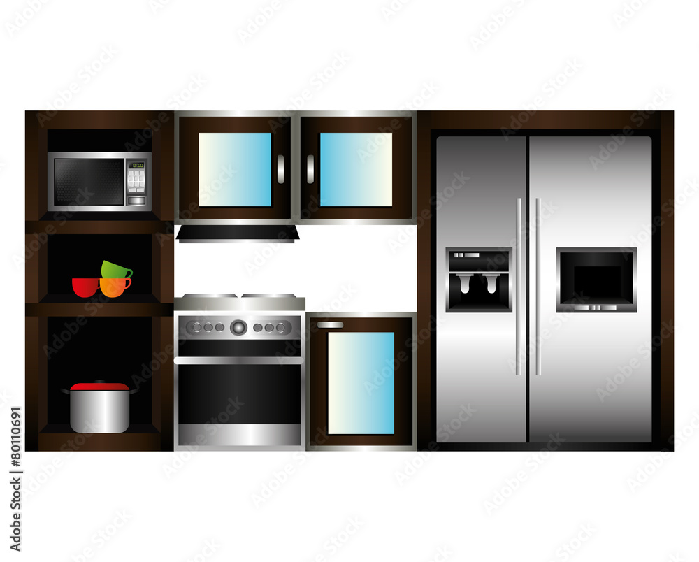 Kitchen design, vector illustration. Kitchen design, vector illustration.