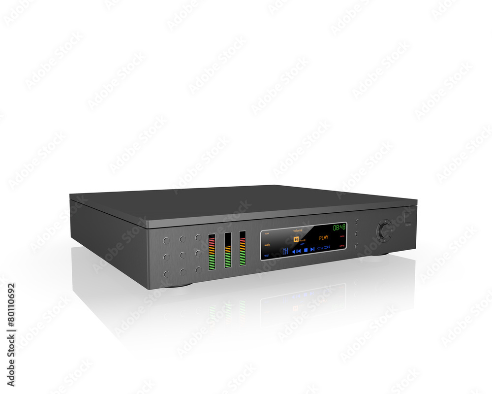 black music receiver isolated on white background black music receiver isolated on white background