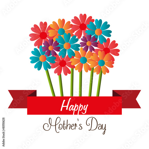 Mothers day card design, vector illustration.