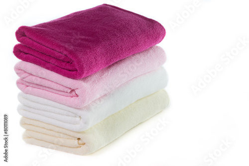 Pile of colorful clean towels