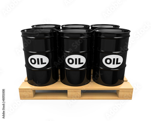 Obraz na plátně Pallet of Oil Drums
