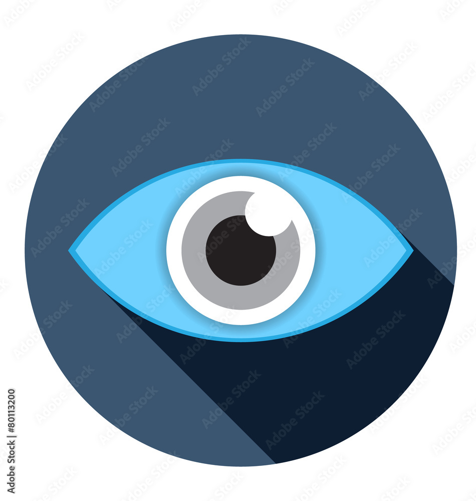 eye flat icon with long shadow vector illustration eye flat icon with long shadow vector illustration