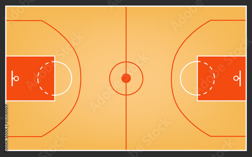 basketball court or basketball field vector
