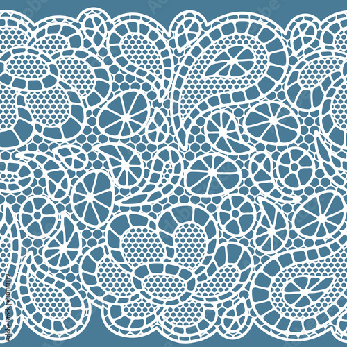 Seamless vintage fashion lace pattern with abstract flowers