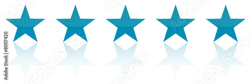 Retro Blue Five Star Product Quality Rating