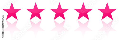 Retro Pink Five Star Product Quality Rating