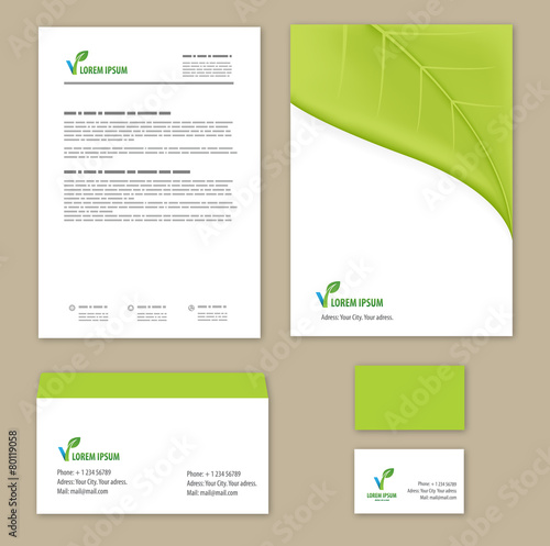 Eco green leaf logo template.