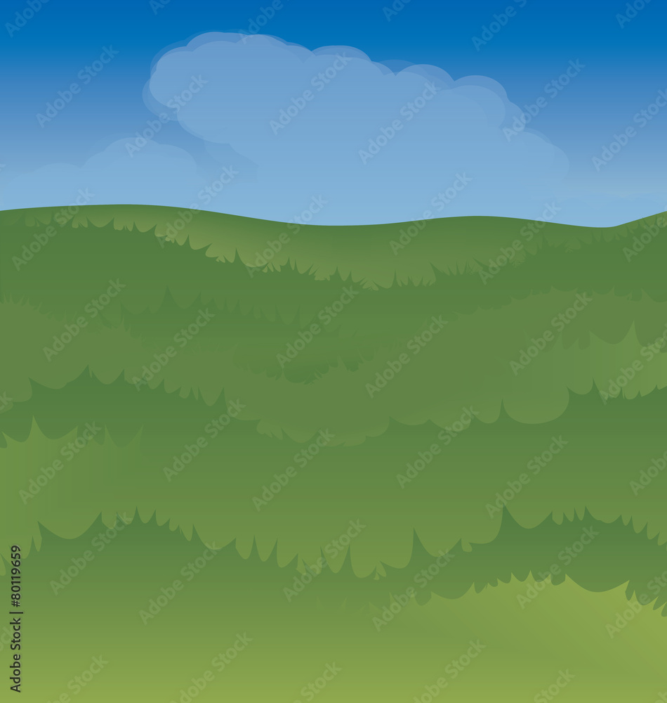background of sky and boundless green grass