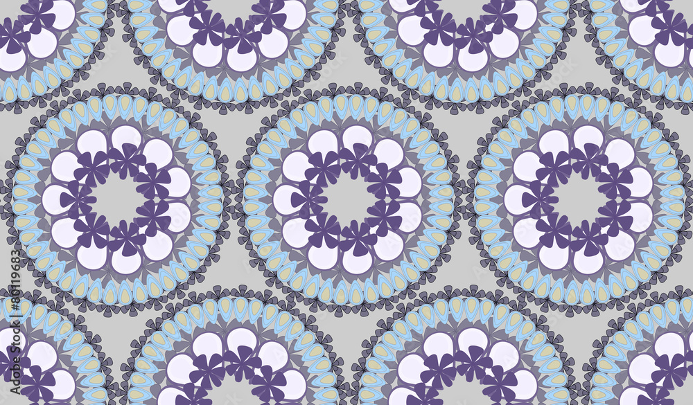 Round floral vector ornament monochrome shades of gray. Round floral vector ornament monochrome shades of gray.