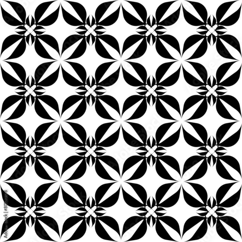 Black and white geometric seamless pattern, abstract background. © noppanun