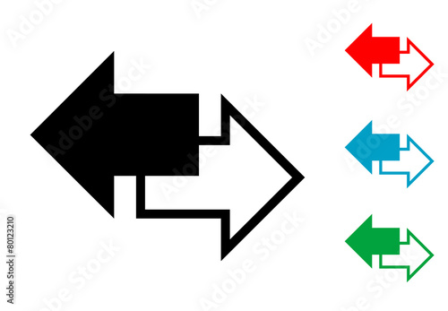 Pictograma derecha e izquierda en varios colores