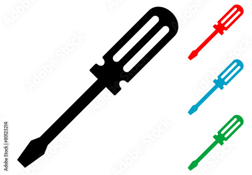 Pictograma destornillador en varios colores