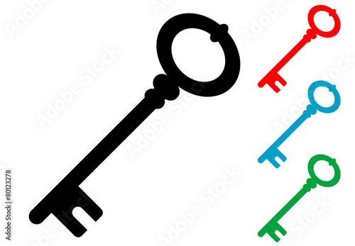 Pictograma llave antigua en varios colores