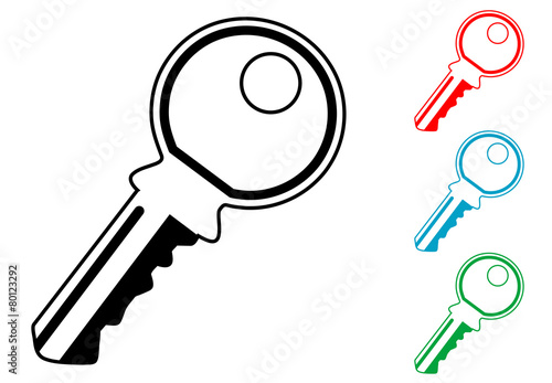 Pictograma llave en varios colores